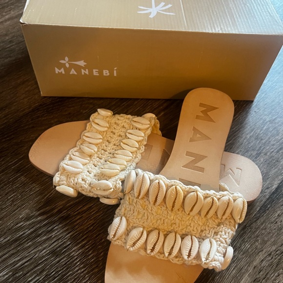 Manebi Shell Slide Sandal in Natural - Picture 7 of 7